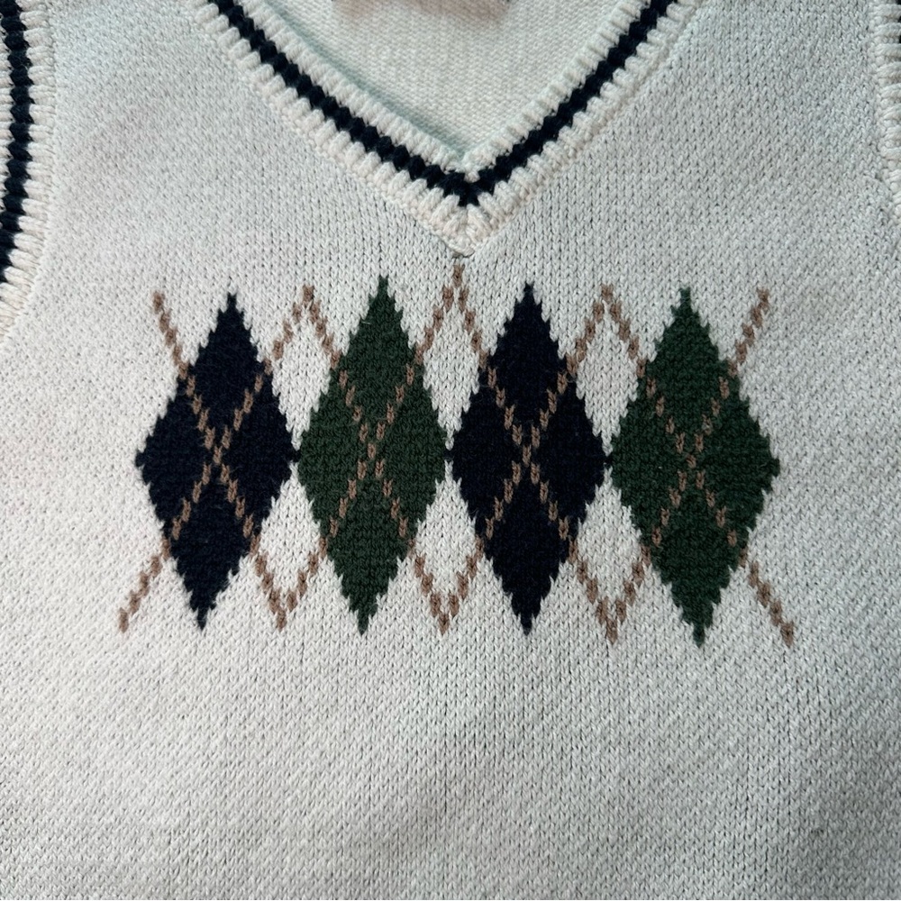 Hollister Argyle Knit Sweater Vest Preppy - Picture 3 of 6